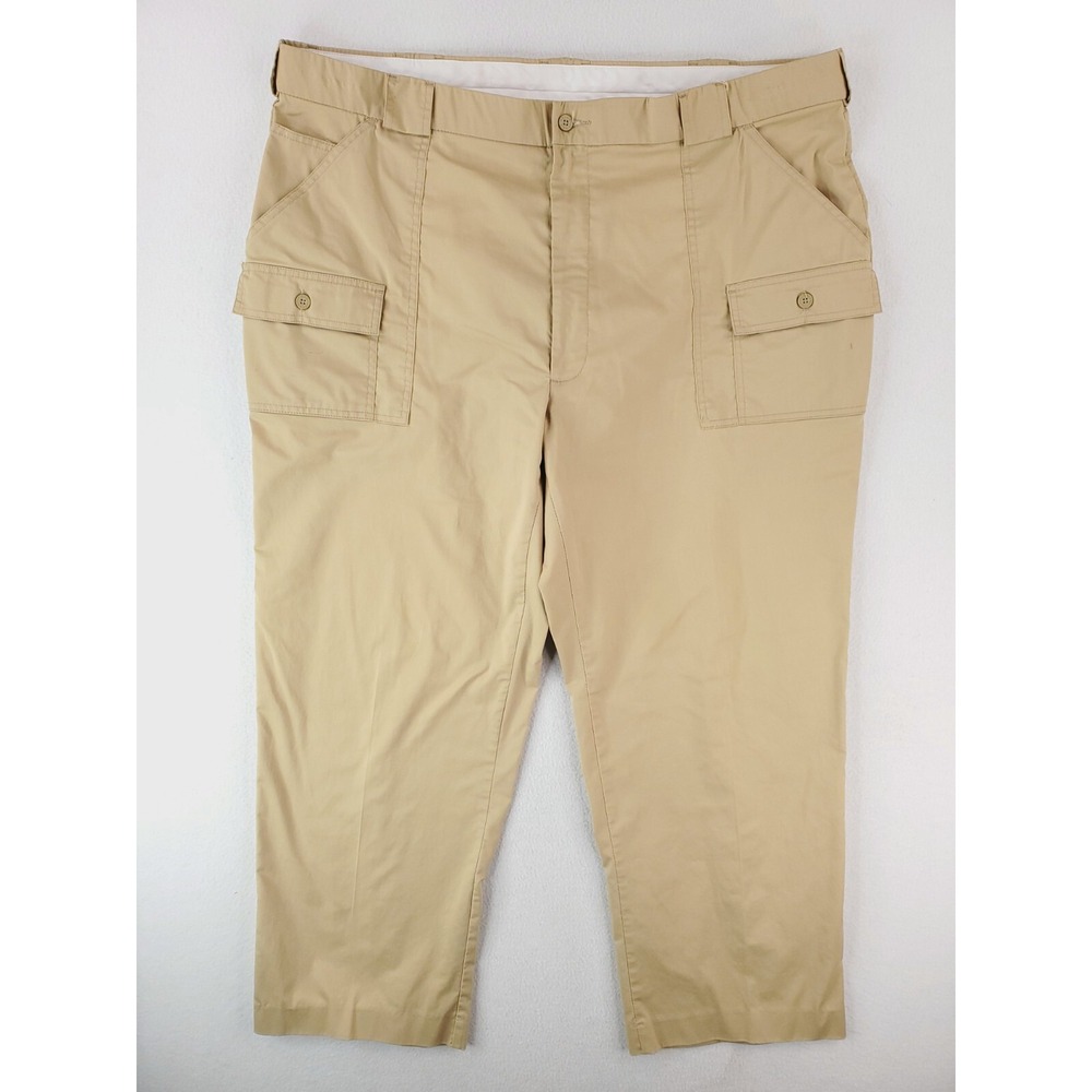 Sportif Pants Mens 44x29 Khaki Classic Straight Flat Front Performance Fishing